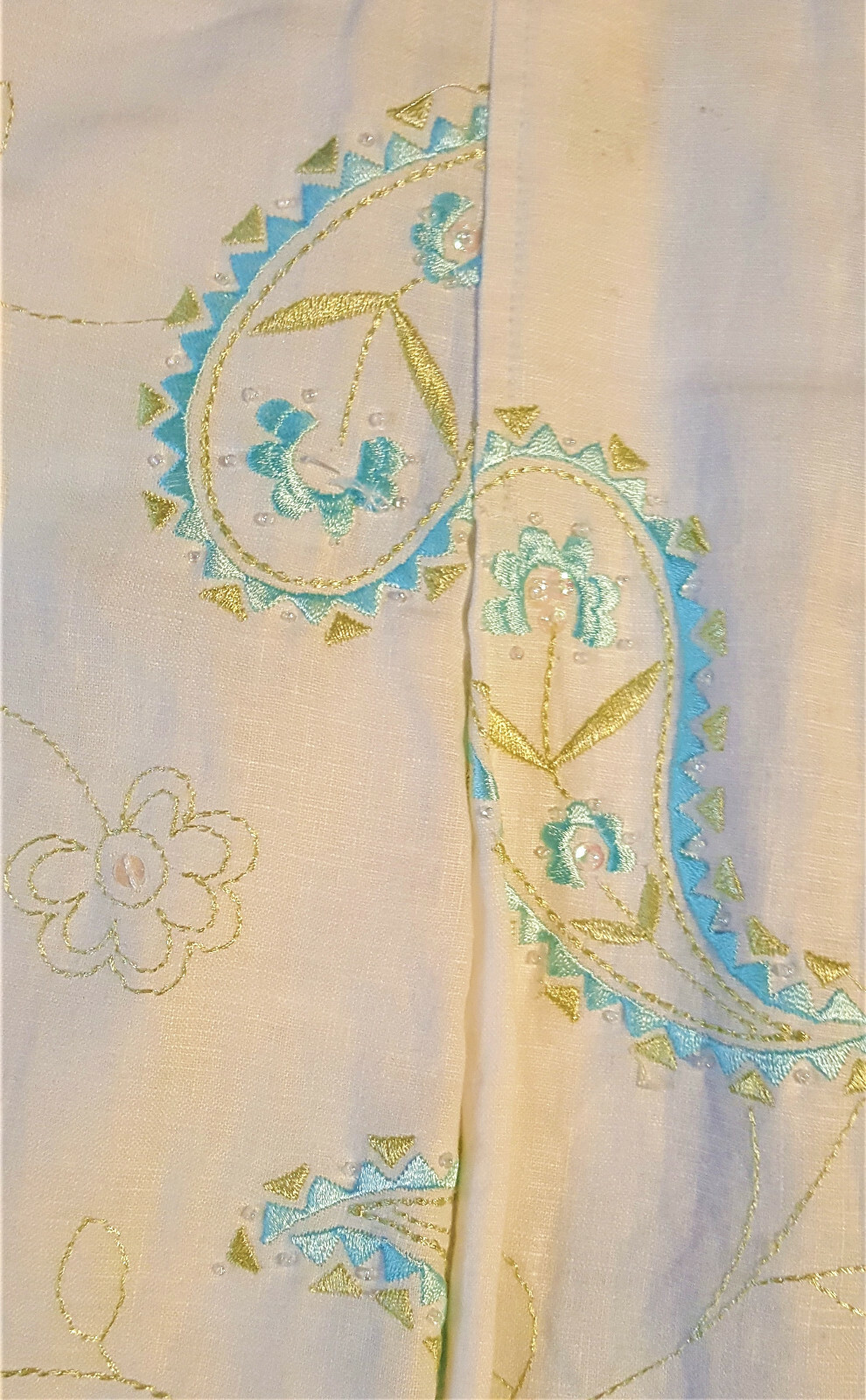 Grace Elements Linen Embroidered Lined Skirt Size… - image 8