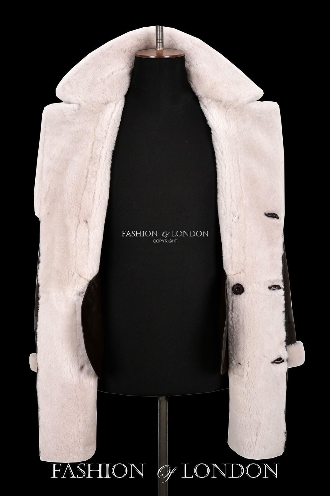 ALTRA Cappotto di pelliccia uomo pelle di pecora doppio petto marrone inverno lungo shearling cappotto di pea