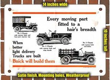 Metal Sign - 1914 Buick Truck No 3 Chassis Express Models - 10x14 Inches Metal Sign - 1914 Buick Truck No 3 Chassis Express Models - 10x14 Inches