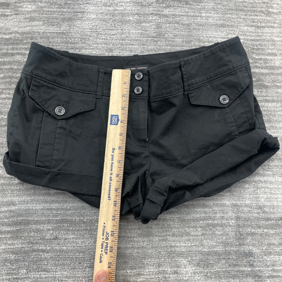 Pantalones Cortos New York Company Talla 10 Mujer Puños Elastizados Informales Negros Foto 4 de 4