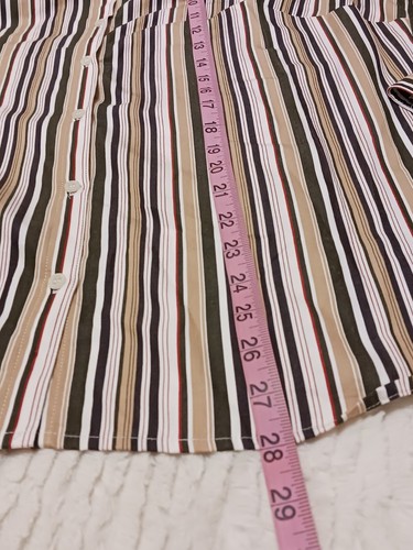 Jones Wear Studio Top Womens Sz XL  Disco 1970 Striped Long Sleeve Button-Up - Picture 5 of 10