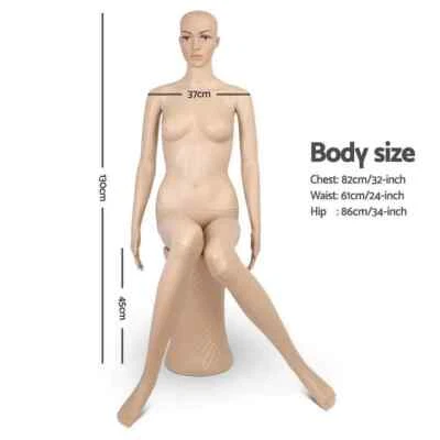 MY SHOPFITTINGS LTD Realistic Full Body Female Sitting Mannequin With Pedestal Base