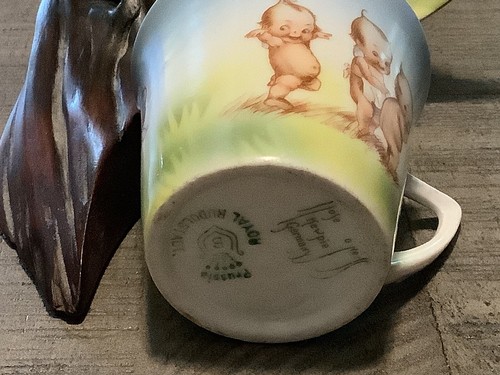 Tazza da tè e piattino Prussia Royal Rudolstadt Rosie O Neill Kewpie Germania - Foto 5 di 9