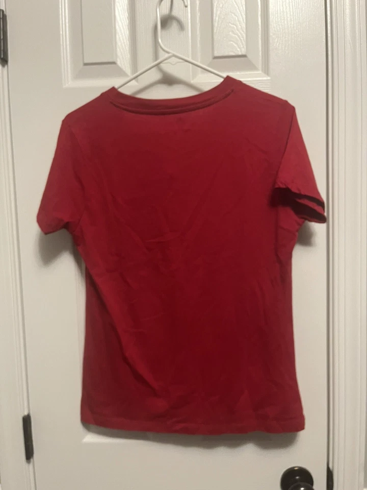 Women’s Med Red V Neck Oklahoma Sooners T shirt. NCAA American College  - Image 4 of 4