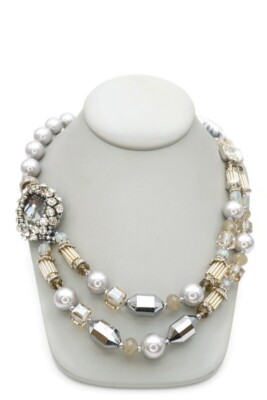Rush By Denis & Charles Necklace Silver Tone Crystal 21''