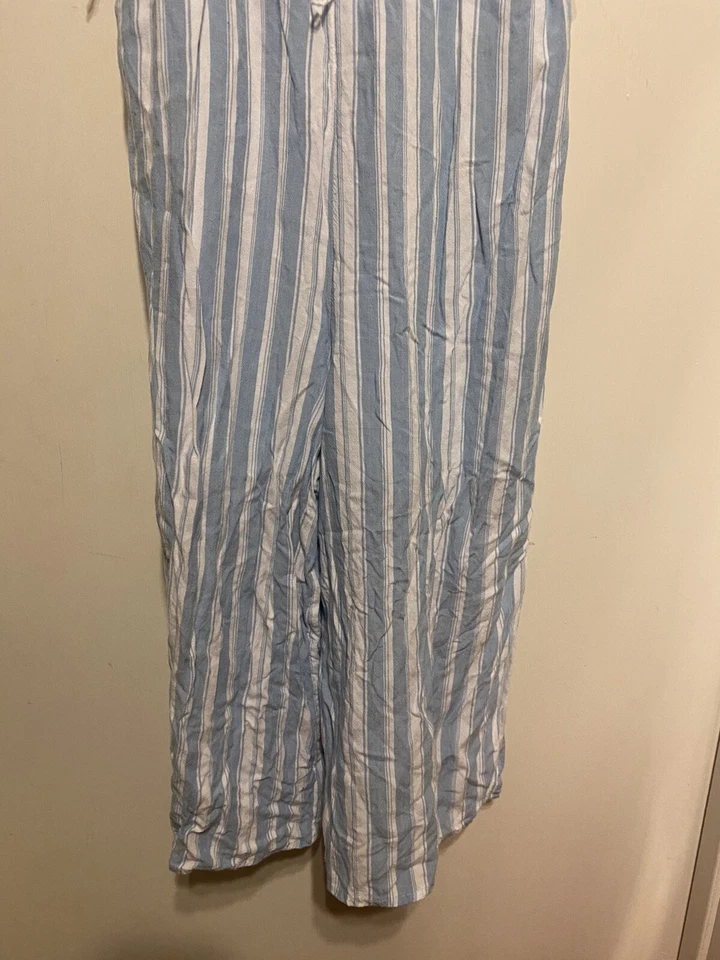 Justice Mameluco Niñas Talla 10 Azul y Blanco A Rayas Pantalones Largos Usado Foto 4 de 4