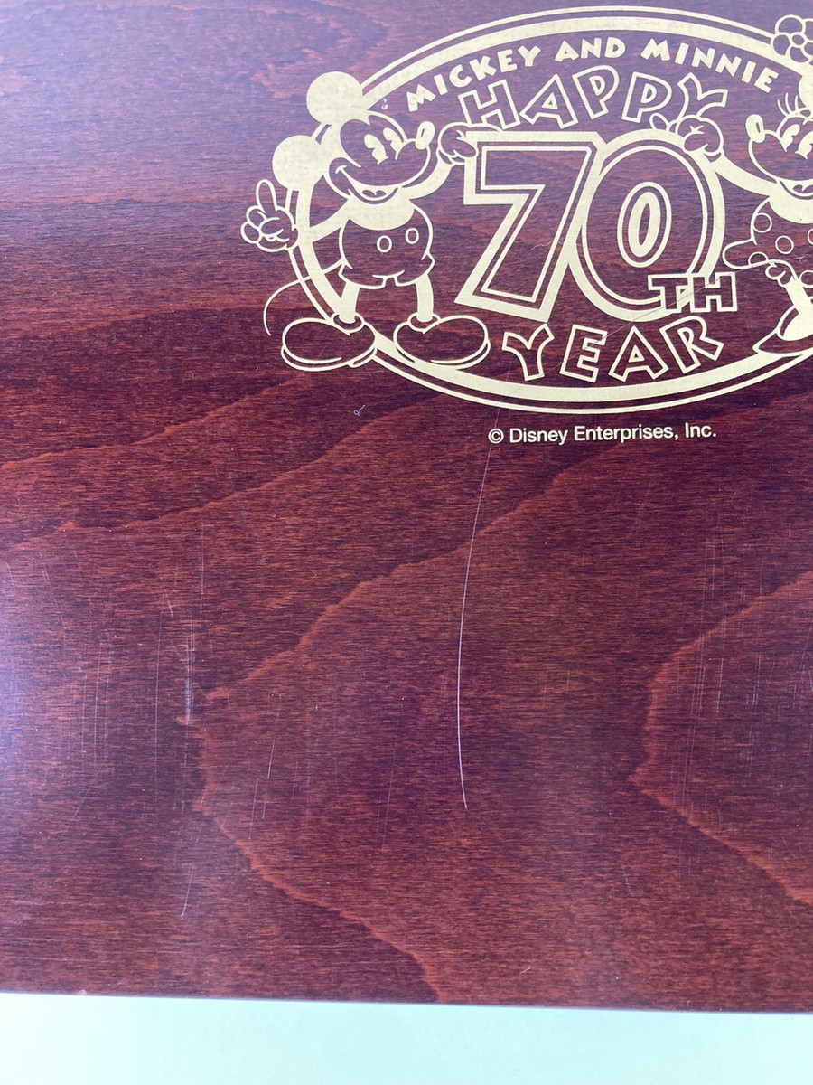 Disney Steiff Japan Mickey Minnie 70th Anniversary WOOD BOX