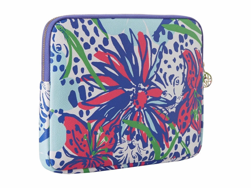 Nuevo Bolso sin asas Lilly Pulitzer iPad Tech Resort Blanco EN EL JARDÍN Cartera Bolso de mano Foto 2 de 3