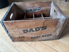 Vintage 1940/50s Dad's The Old Fashioned Root Beer Wood Crate Box w dividers