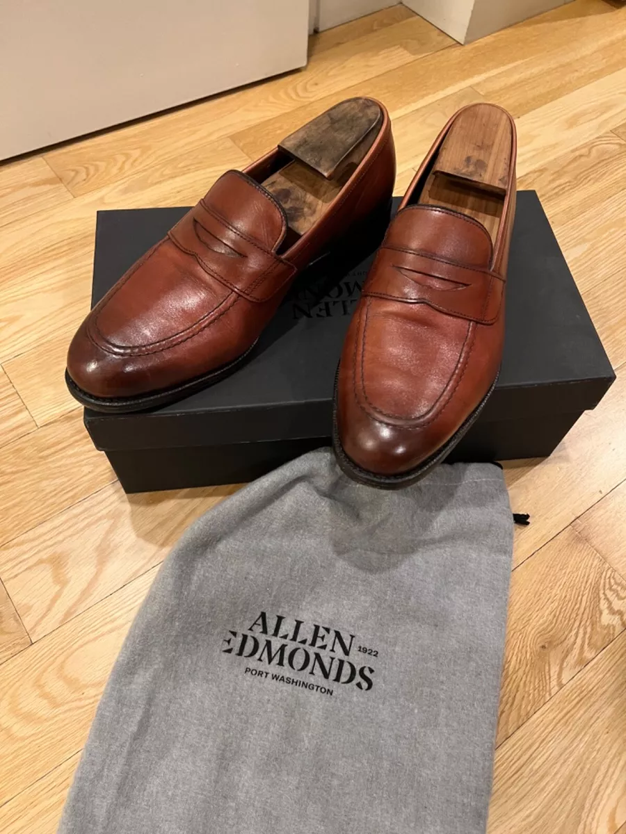 Allen Edmonds Lake Forest Penny Loafer in oxblood color, size 9E