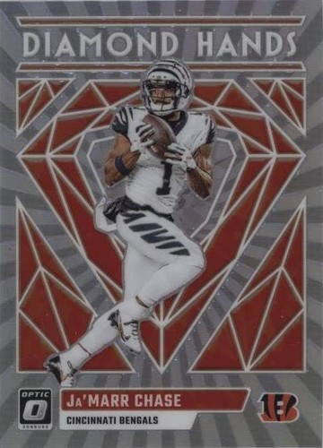 2023 Donruss Optic #DH-JC Ja'Marr Chase Diamond Hands Silver Prizm