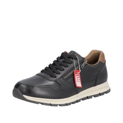 Rieker Leder Sneaker Schwarz B0504-00 Herren Schuhe