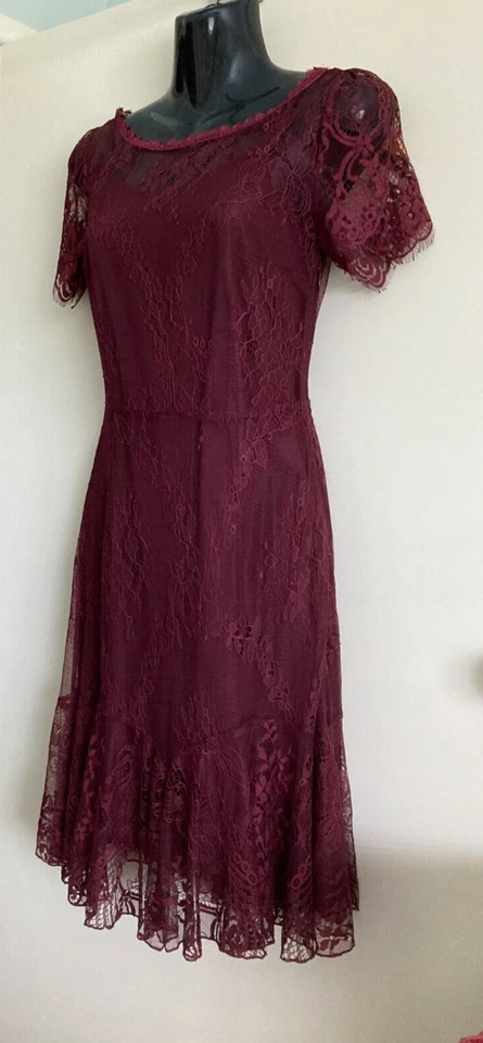Alannah Hill Dark Plum sz 6 -before the Sunrise- dress separate slip - image 2 of 4