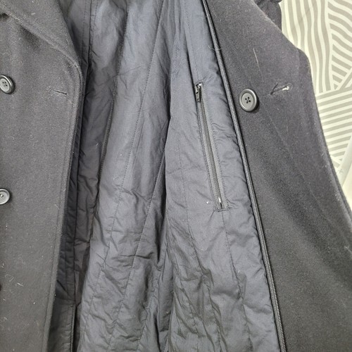 Apt 9 Wool Pea Coat Heavy Men's Size XL Mens Black Overcoat Winter Classic - Picture 6 of 8