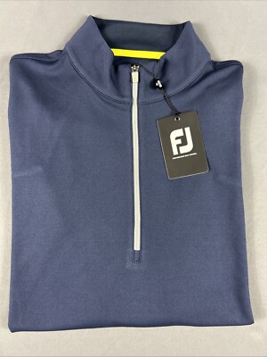 FootJoy Golf Pullover CoolMax Hyper 1/4 Zip Large Navy Blue Polyester MSRP $115