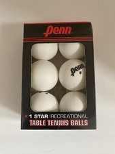 PENN 6-PK 40mm TABLE TENNIS BALLS White PING PONG 1-Star Recreational Official
