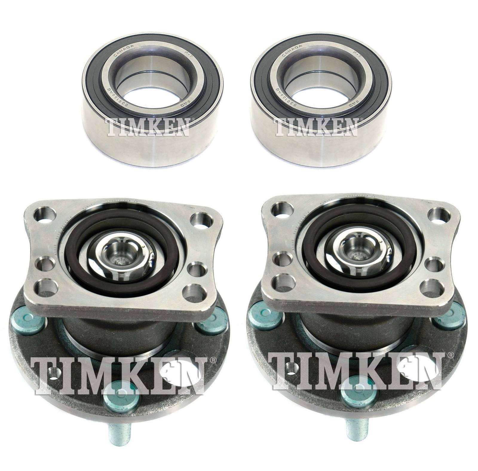 NEW Front and Rear Wheel Bearings & Hubs Kit Timken For Mazda 2 FWD 2011-2014