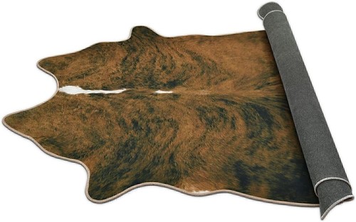 HR Premium Non-Slip Faux Cowhide Brown Area Rug for Cabin and Lodge -... - 第 6/6 張圖片
