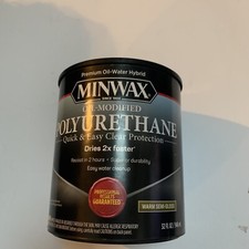 Minwax Water Based, Oil-Modified Polyurethane Protective Wood Finish, Clear S...
