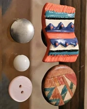 Lot Of 5 Button Covers + Pink 4 Hole Button Mixed Lot Variety 