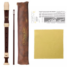 Adore Pro Baroque Recorder 8 Holes Soprano with Cleaning Care Kit, Chart Case