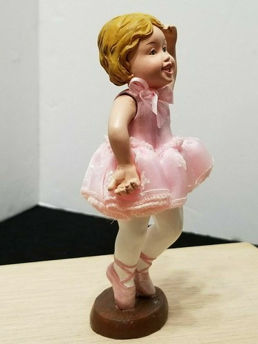 VINTAGE 6" ENTZÜCKENDE BALLERINA BLONDE HAARE ROSA TUTU HARZ - Bild 4 von 7