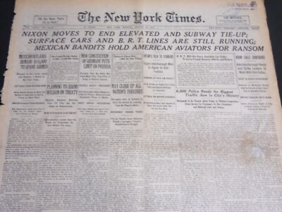 1919 AUGUST 18 NEW YORK TIMES - AMERICA AVIATORS HELD FOR RANSOM - NT 6961