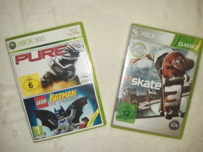 +++ 3 SPIELE für Xbox 360  ''PURE''  ''BATMAN''  &  ''SKATE 3'' :o)  +++