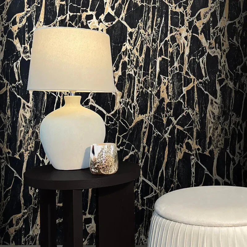 Rasch Enzo Marble Effect Black and Gold Metallic Wallpaper 538113 - Image 2 of 4