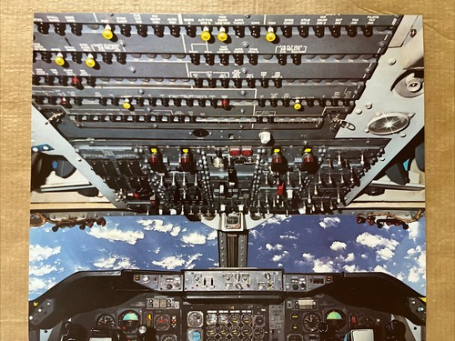 Vintage Original 1980 Michael Powers Cockpit Poster 80s Air Craft Plane Jet USA - Picture 2 of 9