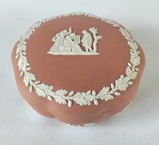 Wedgwood Terrakotta Jaspis &uuml;berbackene Schmuckschatulle Gruppe mit K&auml;fig - Jaspisware