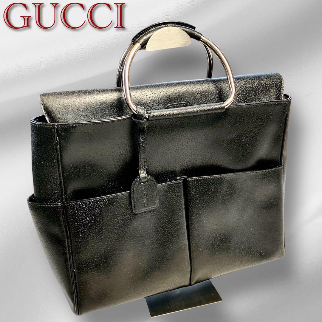 Gucci Business Bag A4 Leather with Metal Handle From Japan | eBay