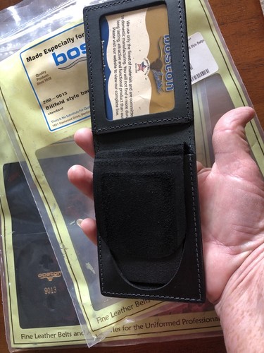 New Boston Leather Leather Book Style Billfold Badge Holder Wallet 250-9013 New - Picture 4 of 4
