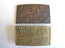 Vintage Winchester Repeating Arms Belt Buckle Lot Rifle Gun Bergamot Brass