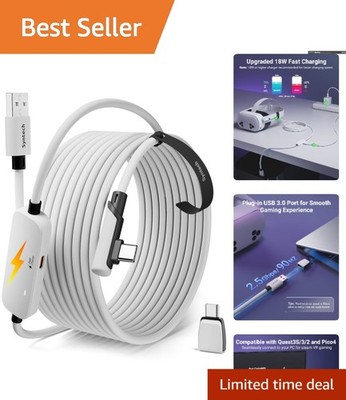 16FT  VR Link Cable for Oculus/Meta Quest 3S/3 with Charging Adapter