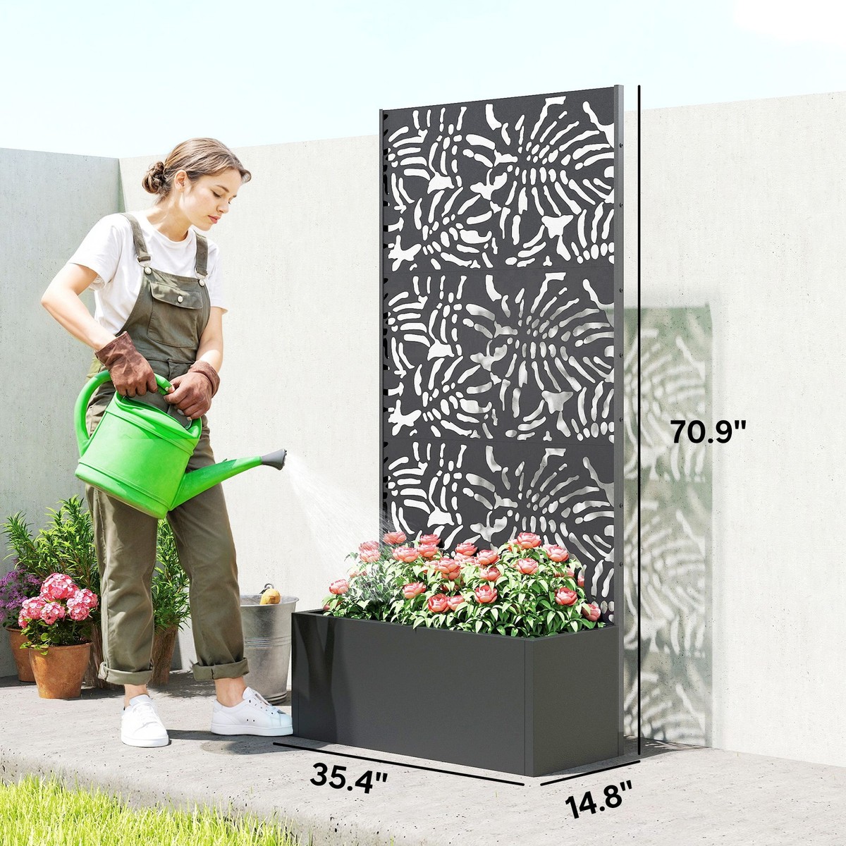 Metal Planter Box with Trellis, 71