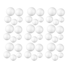 100Pcs Solid White Polystyrene Foam Balls for DIY Ornament and Craft Projects