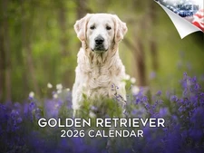Golden Retriever Dog Breed Calendar 2026 12x18 Made in USA