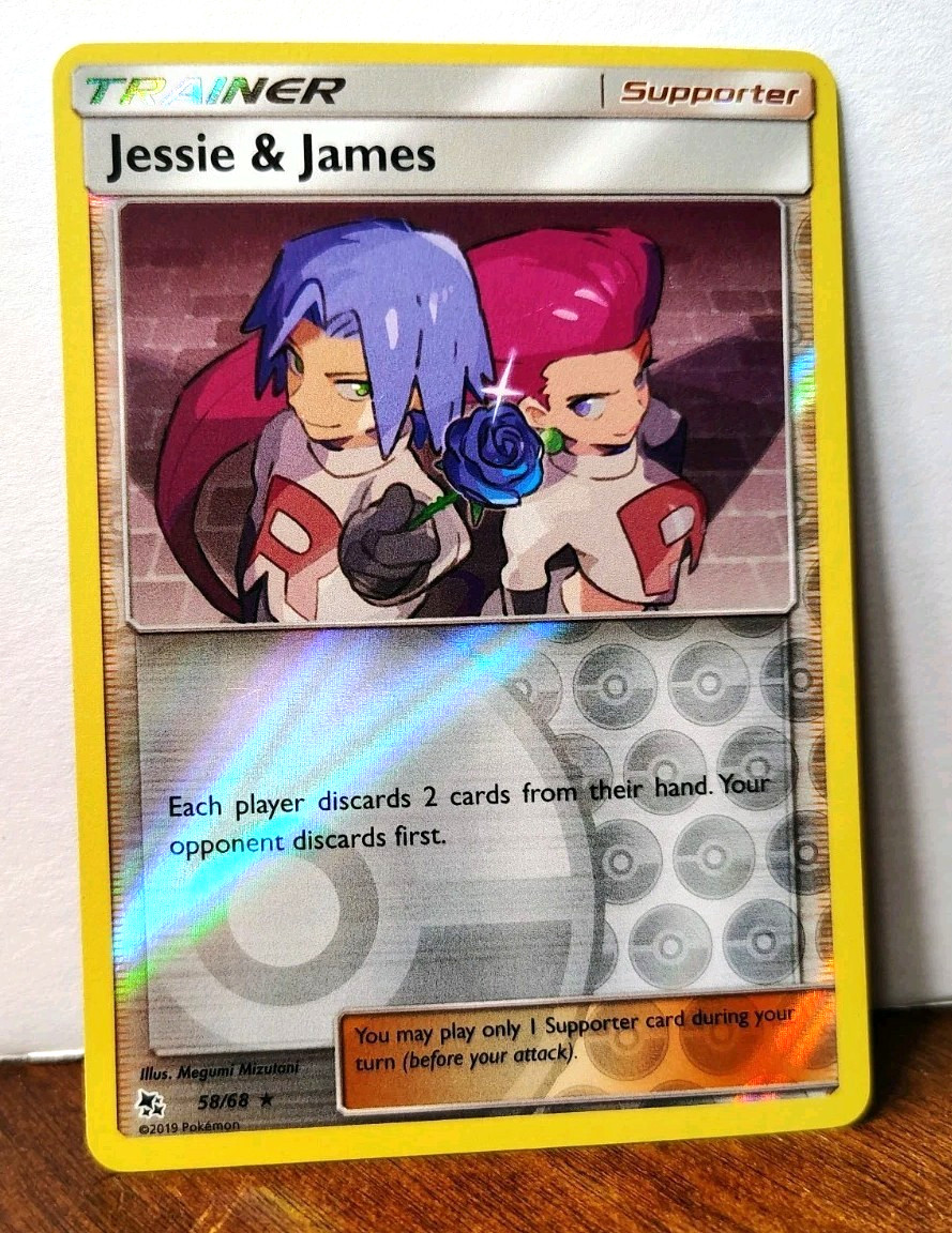 POKEMON JESSIE & JAMES 58/68 REVERSE HOLO RARE HIDDEN FATES LP