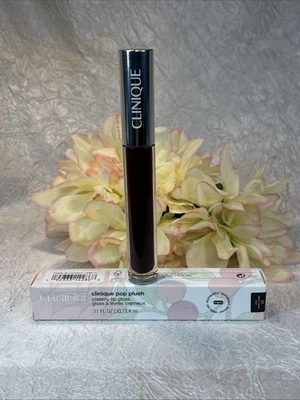 Clinique Pop Plush Creamy Lip Gloss - 01 BLACK HONEY Pop Full Size NIB Free Ship - Image 1 of 2