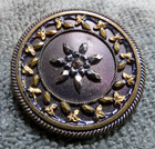 Vintage Antique Victorian Metal Facet & Celluloid Button FANCY Design — photo 1