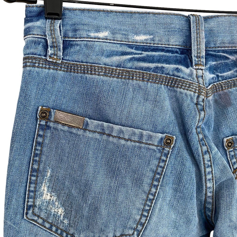 BCBG MaxAzria Distressed Patchwork Lightwash Deni… - image 5