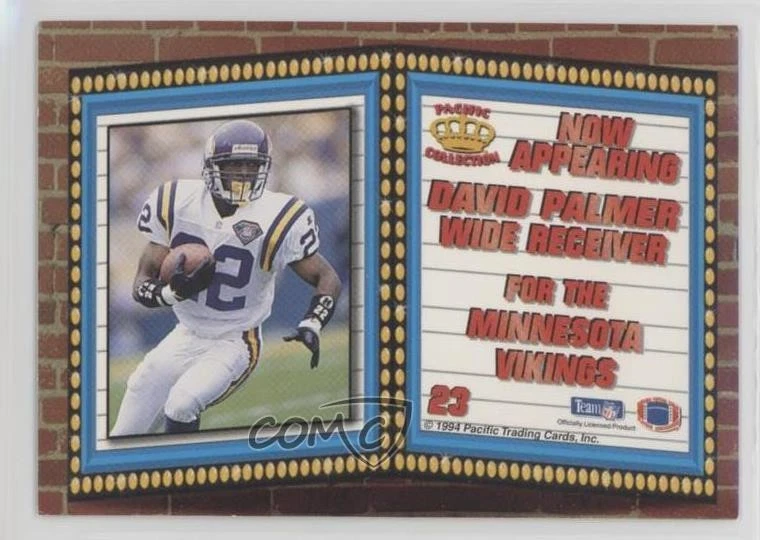 1994 Pacific Crown Collection Marquee Prisms Gold David Palmer #23 Rookie RC - Image 2 of 2