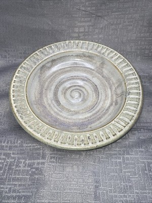 Vintage Handmade Studio Art Pottery Bowl MCM Decorative Spiral Pattern
