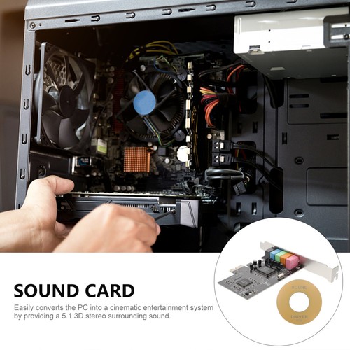 2 Count Low Profile Bracket Pc Sound Card Optical Out Pcie to 5.1 Internal - Picture 8 of 12