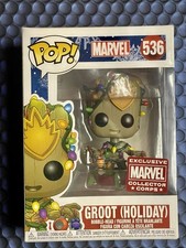 FUNKO POP Bobblehead Exclusive MARVEL Collector Corps GROOT (HOLIDAY) #536