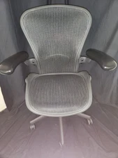 Herman Miller AERON size B FULLY ADJUSTABLE classic LUMBAR black mesh REFURB