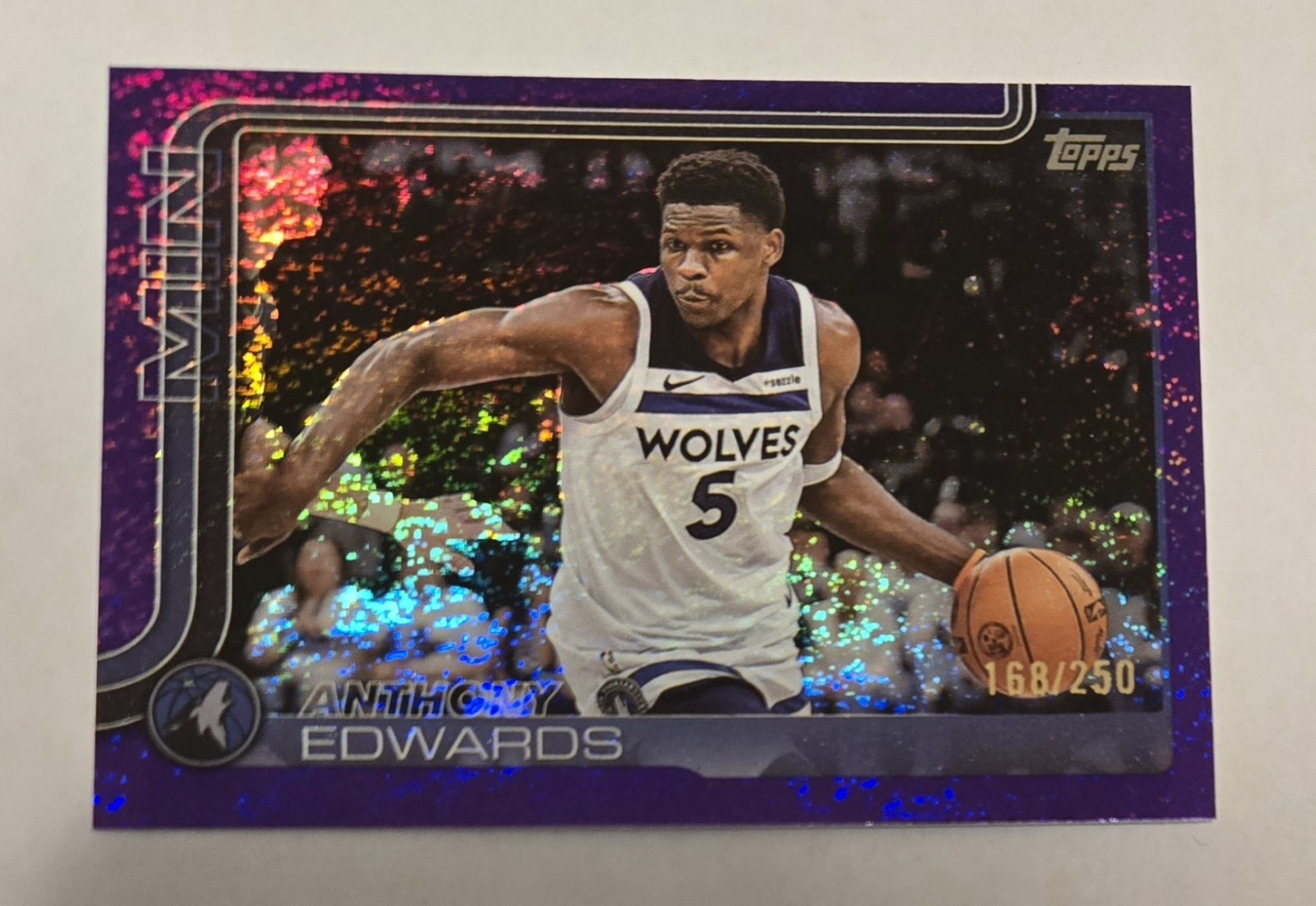 2025-26 Topps Anthony Edwards #108 Purple Holofoil /250 🏀 Timberwolves
