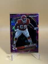 Panini 2025 Prizm Will Shields Purple Cracked Ice /149 Kansas City Chiefs
