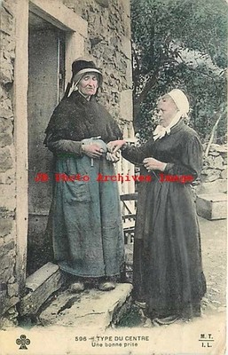 France, Type du Centre, Une Bonne Prise, Native Costume, 1905 Allier PM